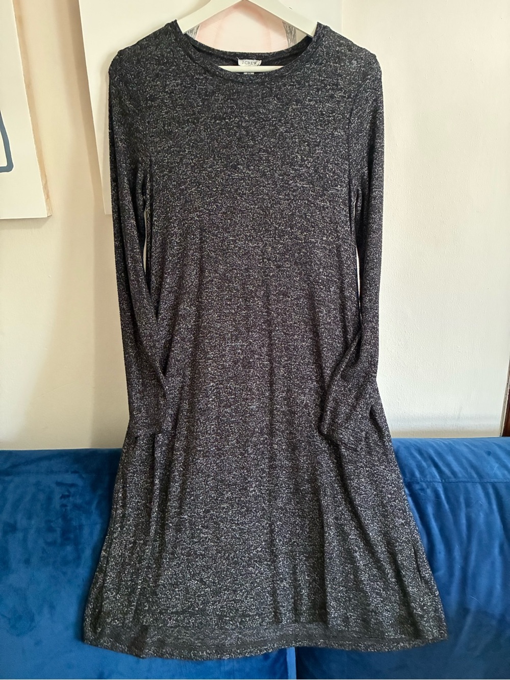 J. Crew Heather Charcoal Long Sleeve Swing Dress